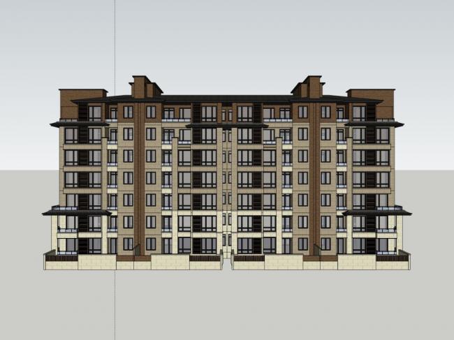 Sketchup住宅模型|多层住宅，古典风格