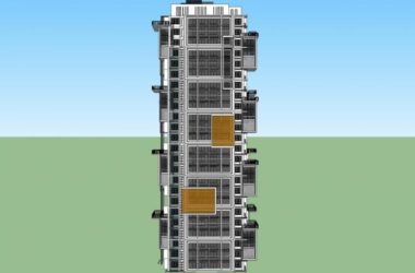 Sketchup住宅模型|高层住宅，现代风格，24层-BIM建筑网