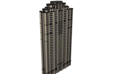 Sketchup住宅模型|超高层住宅，古典风格，40层-BIM建筑网
