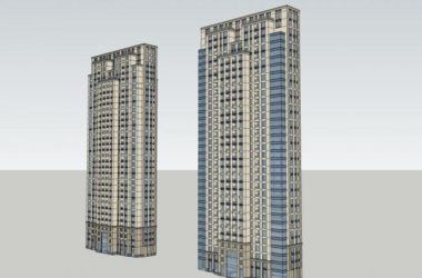 Sketchup住宅模型|超高层住宅，现代风格，33层-BIM建筑网