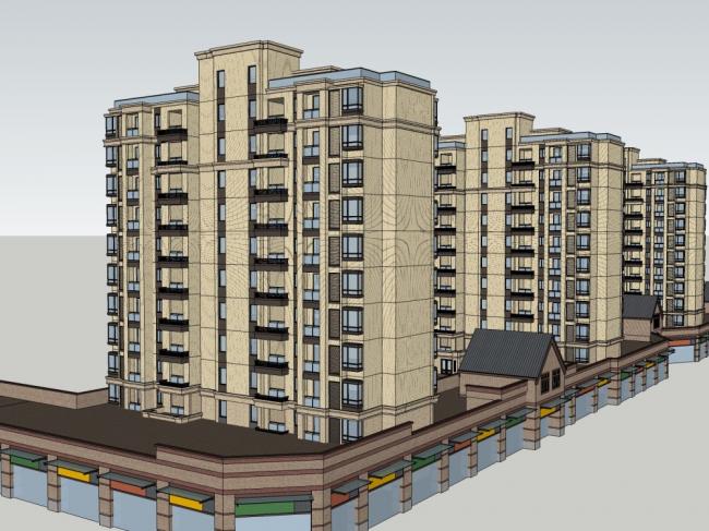 Sketchup住宅模型|高层住宅，古典风格，英式住宅