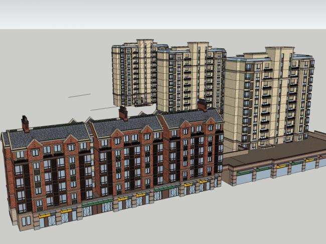 Sketchup住宅模型|高层住宅，古典风格，英式住宅