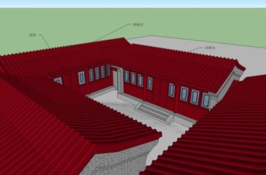 Sketchup古建筑模型|多层四合院，中式风格，古建-BIM建筑网