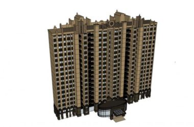 Sketchup住宅模型|高层住宅，古典风格，18层-BIM建筑网