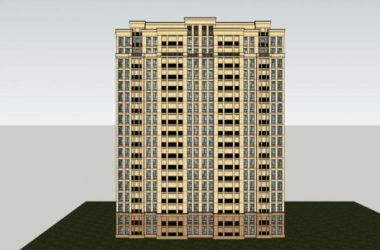 Sketchup住宅模型|高层老年人住宅，公寓，古典风格，18层-BIM建筑网