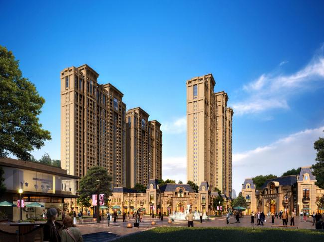 Sketchup住宅模型|高层住宅，古典风格，27层