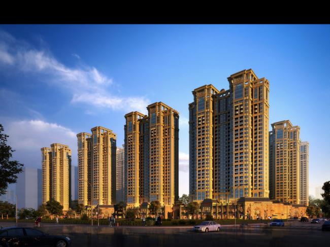 Sketchup住宅模型|高层住宅，古典风格，27层