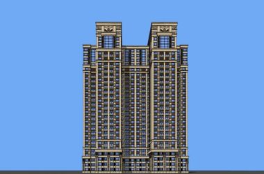 Sketchup住宅模型|高层住宅，现代风格，26层-BIM建筑网