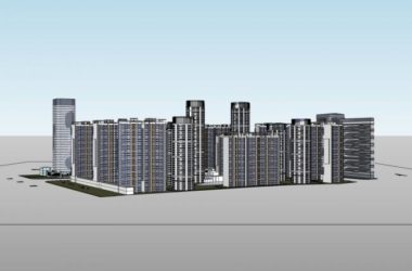 Sketchup住宅模型|高层住宅建筑群，现代风格-BIM建筑网