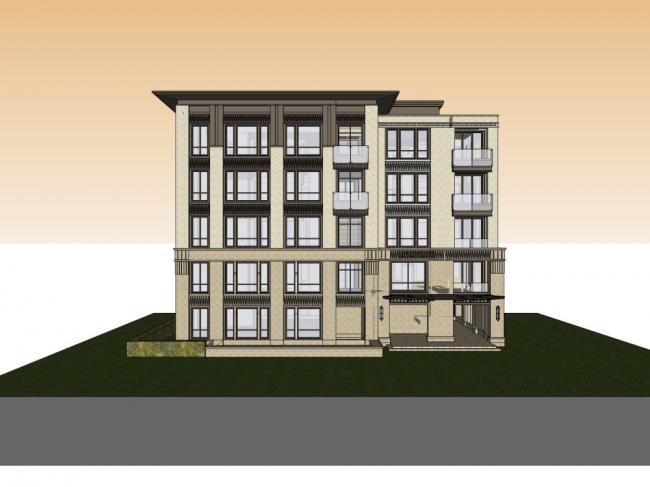 Sketchup住宅模型|多层公寓住宅，现代风格