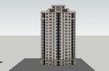 Sketchup住宅模型|高层住宅，古典风格，18层-BIM建筑网