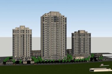 Sketchup住宅模型|高层住宅，古典风格，25层-BIM建筑网