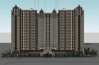 Sketchup住宅模型|高层住宅小区，古典风格，32层-BIM建筑网