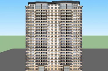 Sketchup住宅模型|高层住宅，现代风格，24层-BIM建筑网