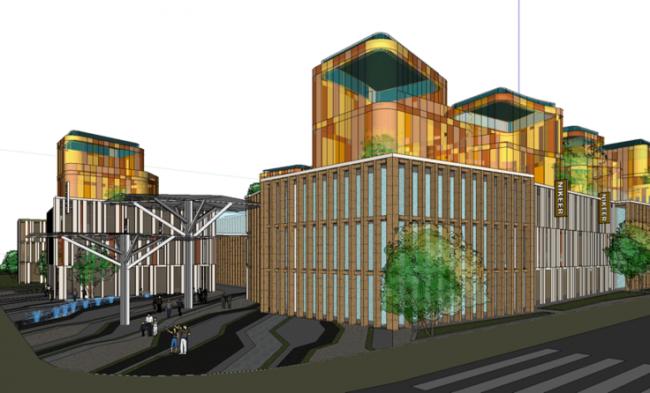 Sketchup商业模型|多层商业街，现代风格