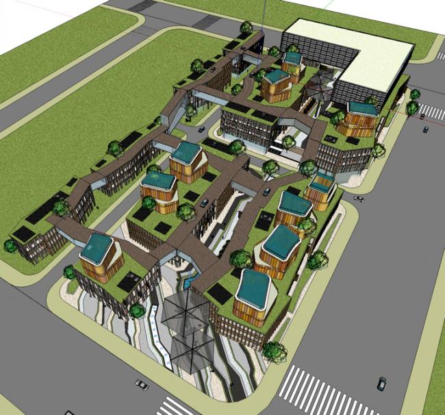 Sketchup商业模型|多层商业街，现代风格