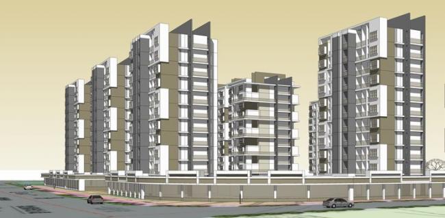 Sketchup住宅模型|高层住宅，居住建筑，底层商业，现代风格