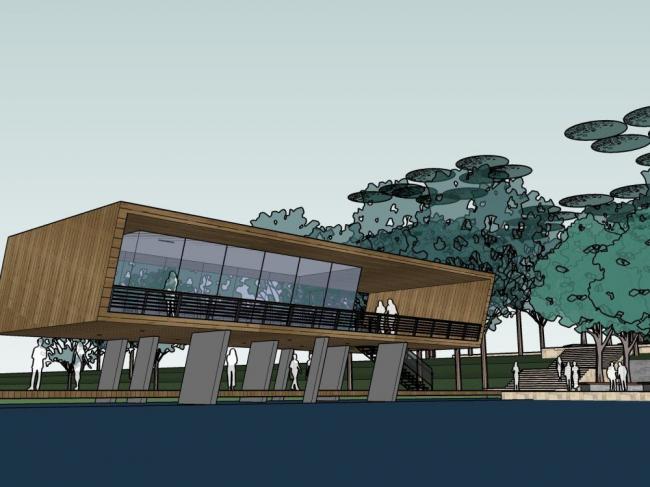 Sketchup商业模型|码头商业，现代风格，滨水景观