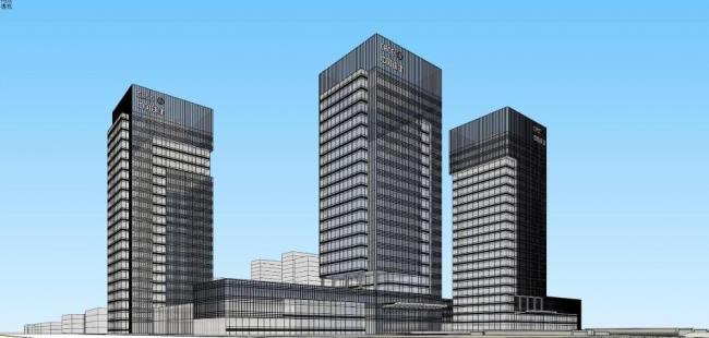 Sketchup办公模型|高层办公楼，行政写字楼，现代风格