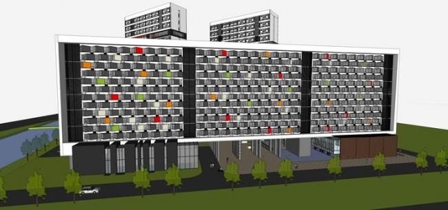 Sketchup住宅模型|高层公寓大楼，居住建筑，现代风格