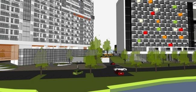 Sketchup住宅模型|高层公寓大楼，居住建筑，现代风格