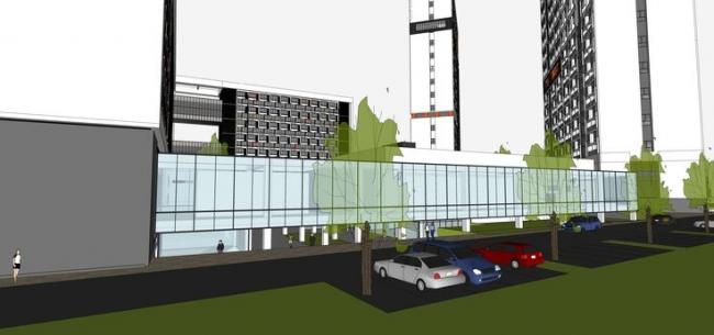 Sketchup住宅模型|高层公寓大楼，居住建筑，现代风格