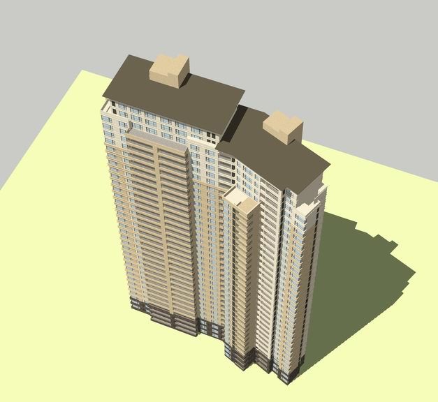 Sketchup住宅模型|超高层住宅，居住建筑，现代风格