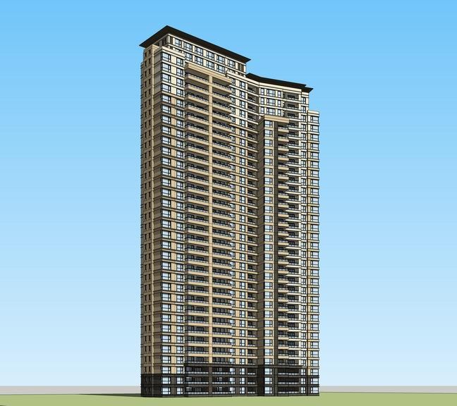 Sketchup住宅模型|超高层住宅，居住建筑，现代风格