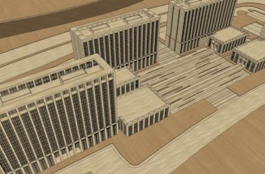 Sketchup办公模型|高层办公楼，现代风格-BIM建筑网