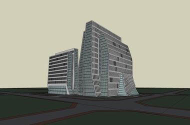 Sketchup办公模型|高层办公楼，现代风格-BIM建筑网