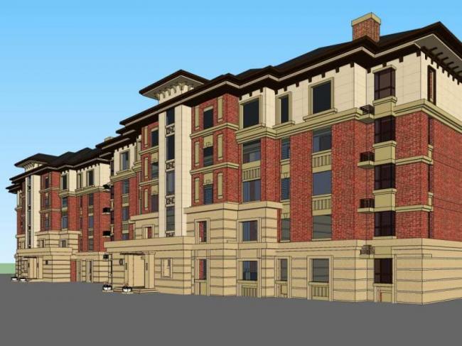 Sketchup住宅模型|多层住宅，古典风格