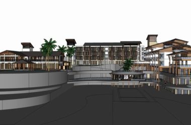 Sketchup酒店模型|多层度假酒店，现代古典风格-BIM建筑网