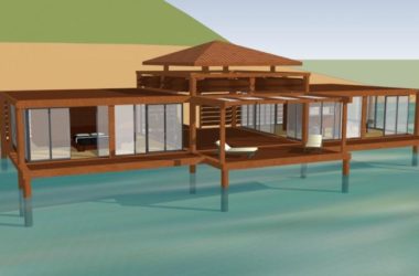 Sketchup酒店模型|多层浅滩度假酒店，古典风格-BIM建筑网