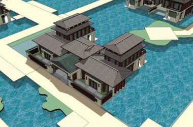 Sketchup酒店模型|多层酒店别墅，古典风格-BIM建筑网