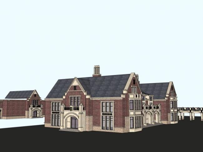 Sketchup商业模型|低层会所，欧式古典风格