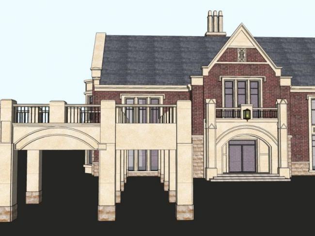 Sketchup商业模型|低层会所，欧式古典风格