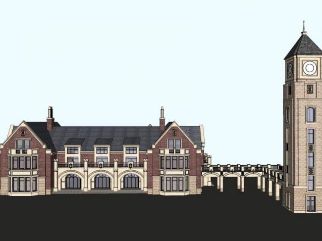 Sketchup商业模型|低层会所，欧式古典风格