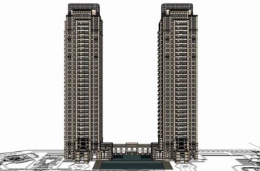 Sketchup住宅模型|高层住宅，会所，古典风格-BIM建筑网