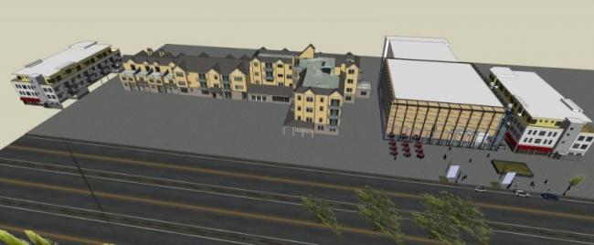 Sketchup商业模型|多层商业街，现代风格