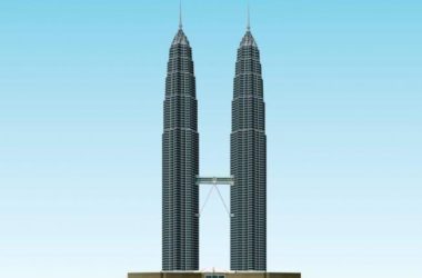 Sketchup综合体模型|马来西亚双子塔，吉隆坡石油双塔，超高层，现代风格-BIM建筑网