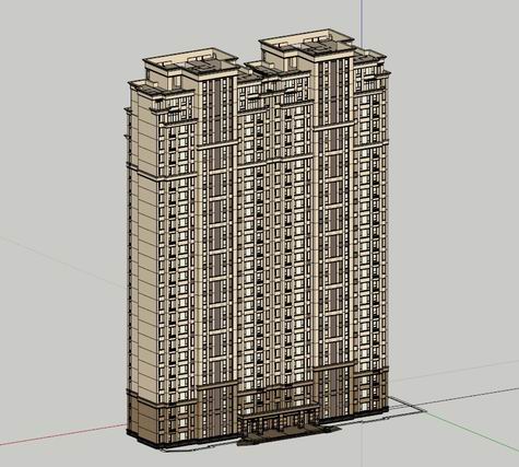 Sketchup住宅模型|超高层住宅，古典风格