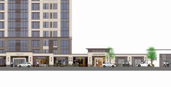 Sketchup住宅模型|高层住宅，底层商铺，现代风格，23层