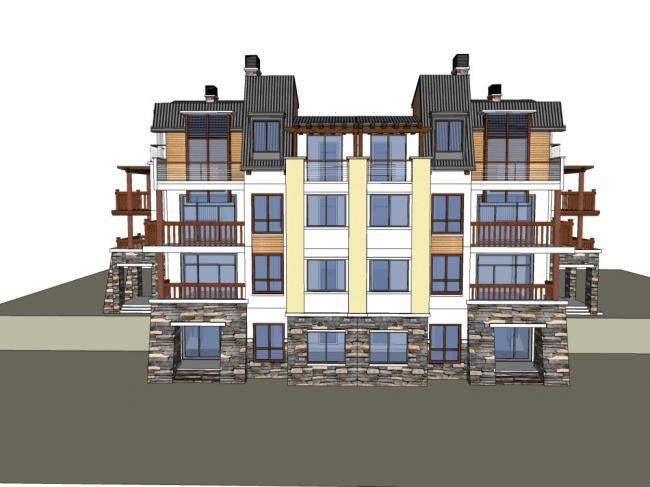 Sketchup住宅模型|多层住宅小区，古典风格