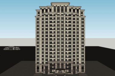 Sketchup住宅模型|高层住宅小区，古典风格，19层-BIM建筑网
