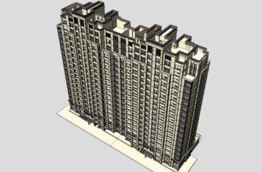 Sketchup住宅模型|高层住宅，古典风格，18层-BIM建筑网