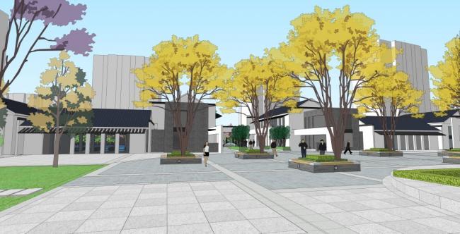 Sketchup住宅模型|多层住宅小区，现代风格，11层