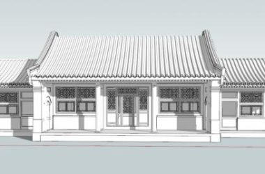 Sketchup住宅模型|多层北方卷棚民居，住宅，中式风格-BIM建筑网