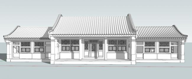 Sketchup住宅模型|多层北方卷棚民居，住宅，中式风格