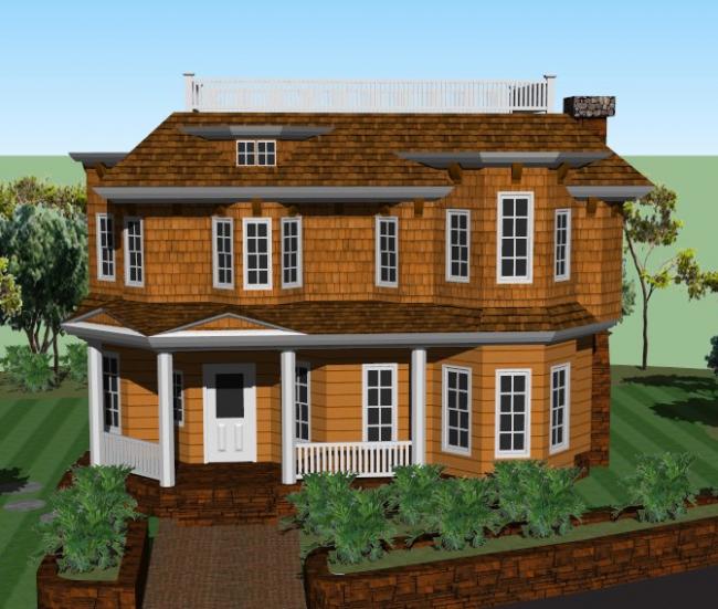 Sketchup住宅模型|多层独栋住宅，花园洋房，古典风格