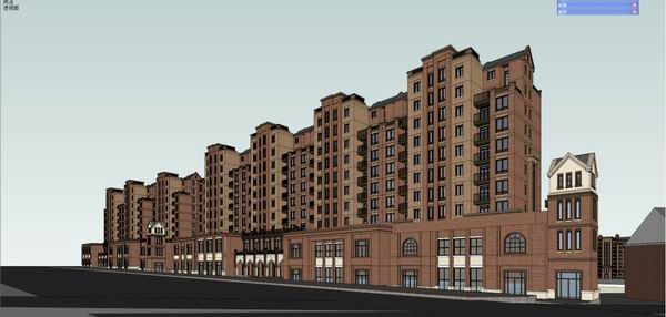 Sketchup住宅模型|多层住宅小区（含会所），古典风格